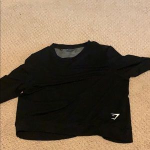 Gym shark cropped thin black sweatshirt never worn